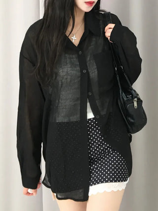 Hooni See-through Oversized Summer Shirt
