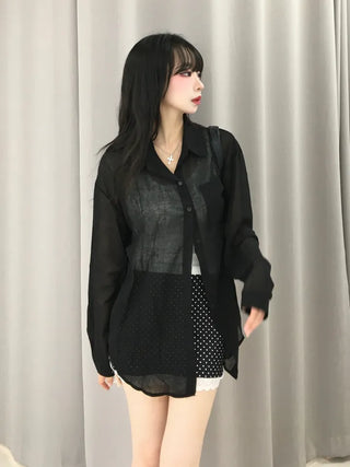 Hooni See-through Oversized Summer Shirt