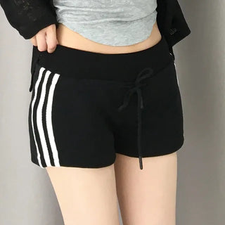Yumo Wide Elastic Waist Three-Stripe Dolphin Shorts