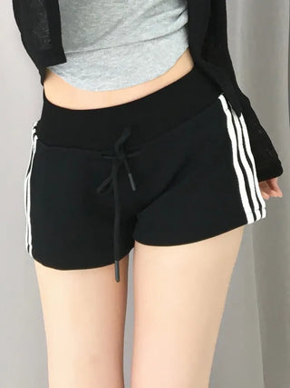 Yumo Wide Elastic Waist Three-Stripe Dolphin Shorts
