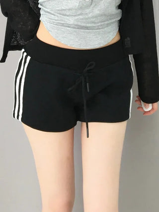Yumo Wide Elastic Waist Three-Stripe Dolphin Shorts