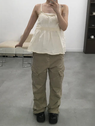 Bao Cargo Pocket Long Wide Pants