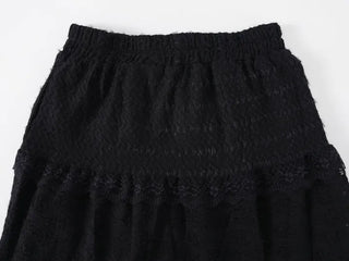 Leo Flower Lace Tiered Long Skirt