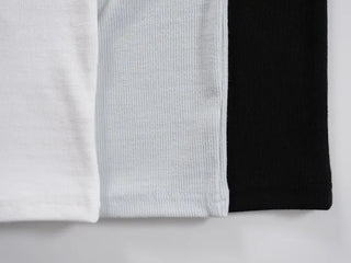 Poly Button Square Ribbed Sleeveless