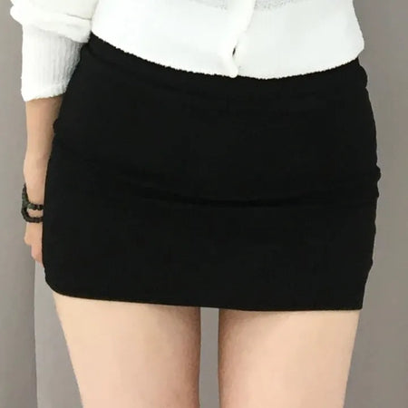 AEL Simple H-Line Ribbed Mini Skirt