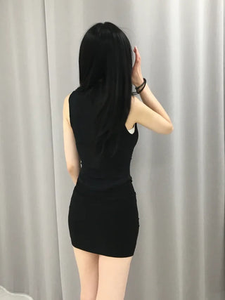 AEL Simple H-Line Ribbed Mini Skirt