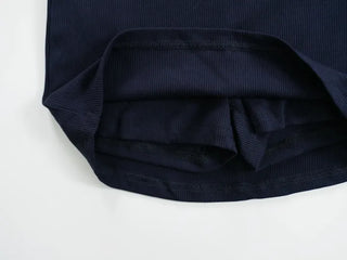 AEL Simple H-Line Ribbed Mini Skirt