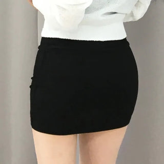 AEL Simple H-Line Ribbed Mini Skirt
