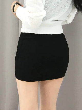 AEL Simple H-Line Ribbed Mini Skirt
