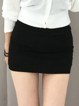 AEL Simple H-Line Ribbed Mini Skirt