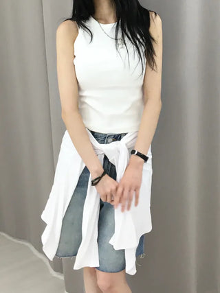 Sor Basic Semi-Slim Ribbed Sleeveless