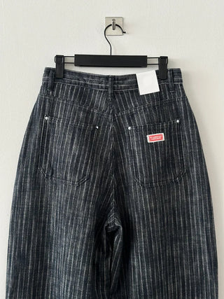 Sepi Stripe Balloon Dark Blue Denim Pants