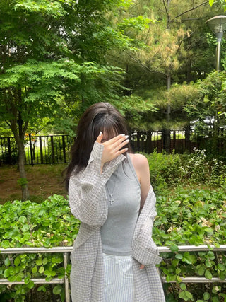 Wika Yeori Oversized Small Plaid Shirt