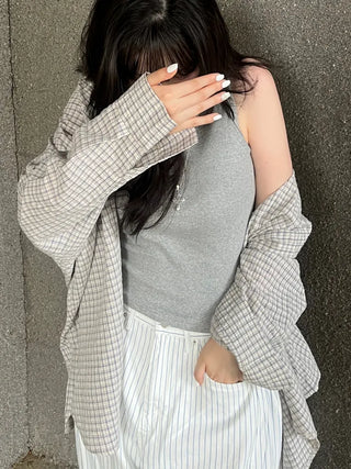 Wika Yeori Oversized Small Plaid Shirt
