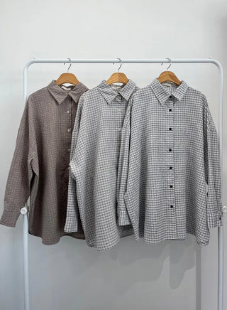 Wika Yeori Oversized Small Plaid Shirt