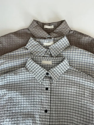 Wika Yeori Oversized Small Plaid Shirt