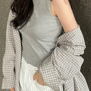 Wika Yeori Oversized Small Plaid Shirt