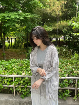 Wika Yeori Oversized Small Plaid Shirt