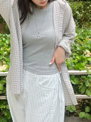 Wika Yeori Oversized Small Plaid Shirt