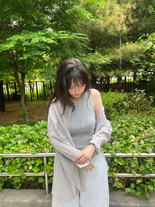 Wika Yeori Oversized Small Plaid Shirt