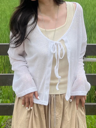 Loupe Summer Ribbon Cardigan