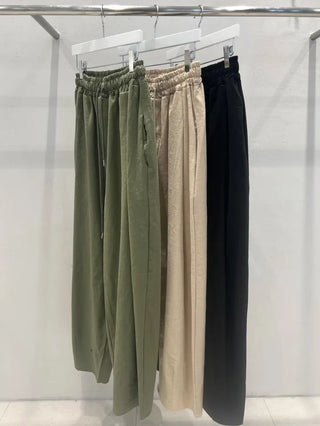 Joy Linen Elastic Waist Summer Balloon Fit Pants