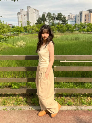 Joy Linen Elastic Waist Summer Balloon Fit Pants