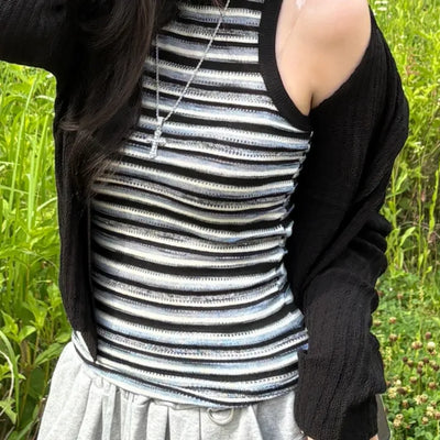Ar Multi Stripe Halter Sleeveless