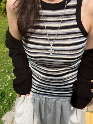 Ar Multi Stripe Halter Sleeveless