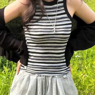 Ar Multi Stripe Halter Sleeveless