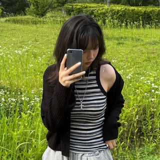 Ar Multi Stripe Halter Sleeveless