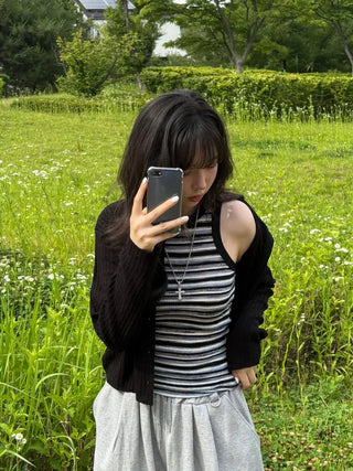 Ar Multi Stripe Halter Sleeveless