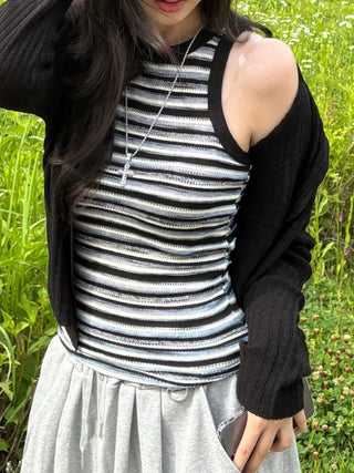 Ar Multi Stripe Halter Sleeveless