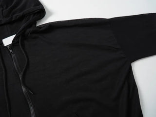 Dinu Minimal Loose Fit Cotton Plain Zip-up