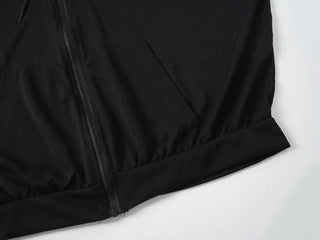 Dinu Minimal Loose Fit Cotton Plain Zip-up