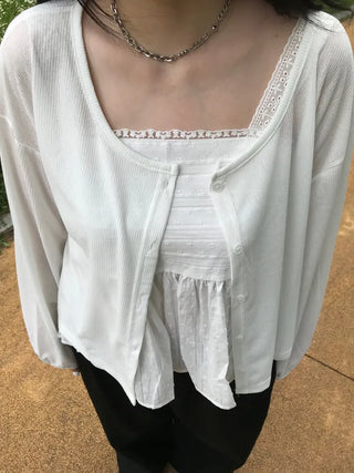 Pure Cotton Plain Long Sleeve Cardigan