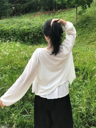 Pure Cotton Plain Long Sleeve Cardigan