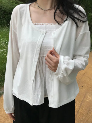 Pure Cotton Plain Long Sleeve Cardigan