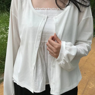 Pure Cotton Plain Long Sleeve Cardigan