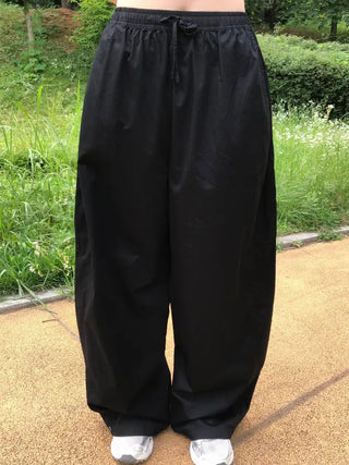 Minimalist Tall Woman Plain Wide Long Pants