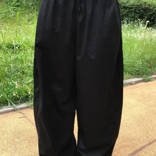 Minimalist Tall Woman Plain Wide Long Pants