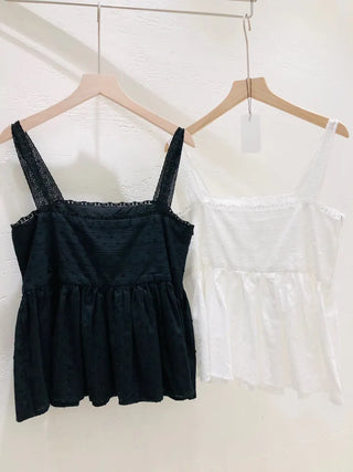 Delicate Fit Square Neck Frill Sleeveless Blouse