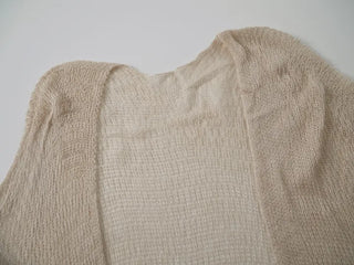 Non-button Summer See-through Long Sleeve Knit Cardigan