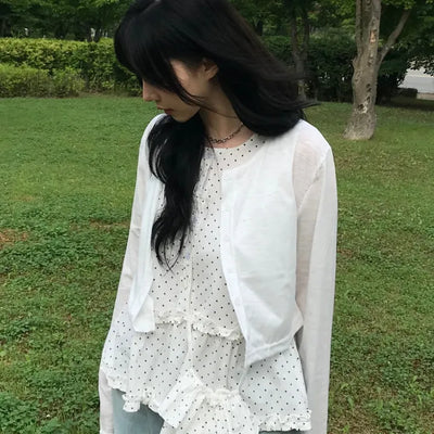 Summer Linen See-through Long Sleeve Cardigan