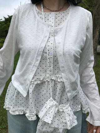 Summer Linen See-through Long Sleeve Cardigan