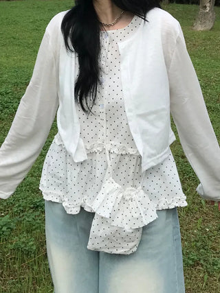Summer Linen See-through Long Sleeve Cardigan
