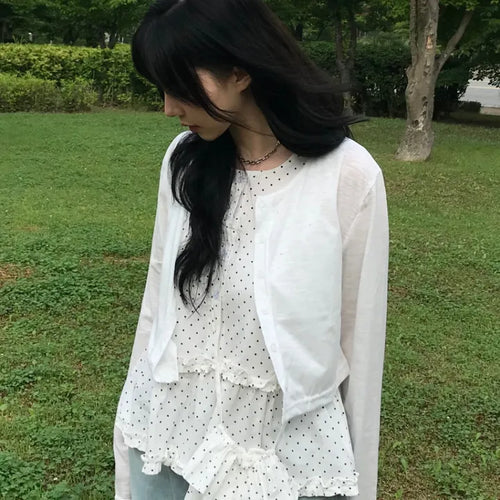 Summer Linen See-through Long Sleeve Cardigan