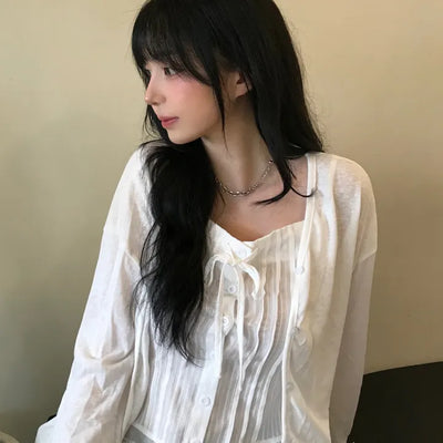 Summer layered linen cardigan