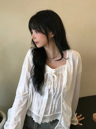Summer layered linen cardigan