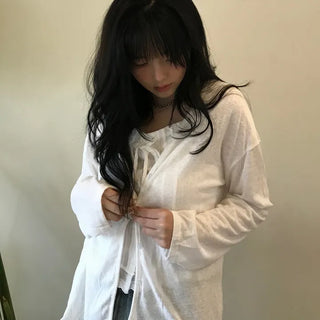 Summer layered linen cardigan